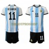 Original Trikotsatz Argentinien Angel Di Maria 11 Heimtrikot WM 2022 Für Kinder